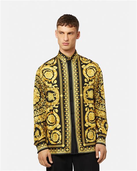 camisa estilo versace hombre|Versace silk shirts for cheap.